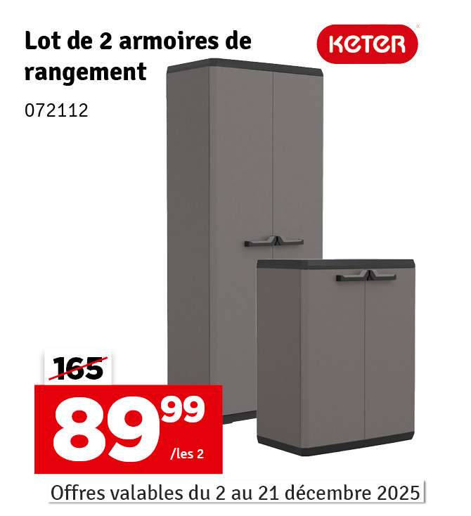 Armoire de rangement Piu gris 2 pièces